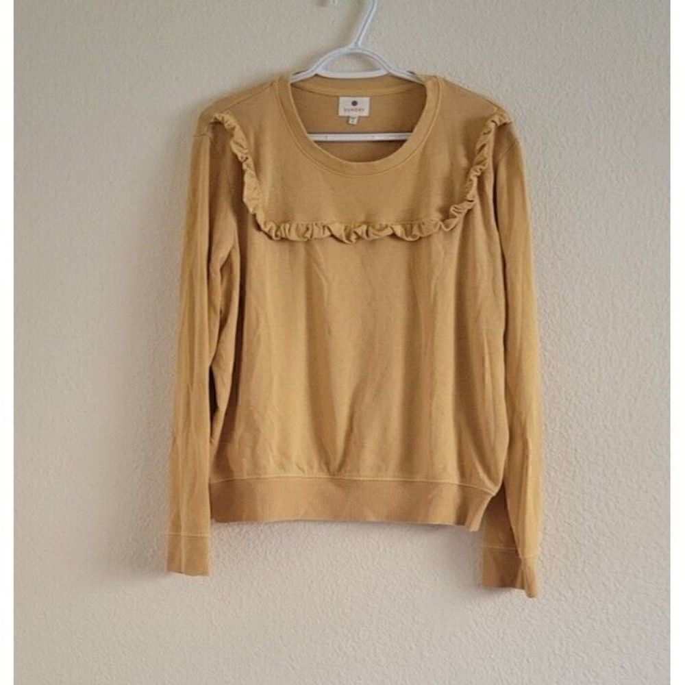 SUNDRY Women's Ruffle Bib Sweater  Women's Size 3 US Medium